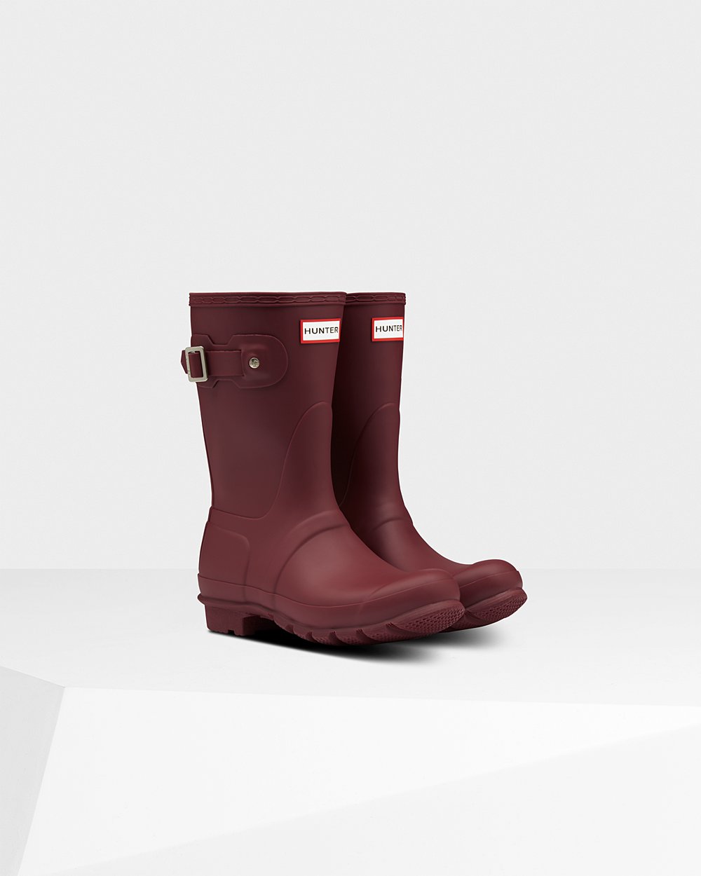 Hunter Original Short Rain Boots - Buy Online Womens Grey Red - GNZLDE503